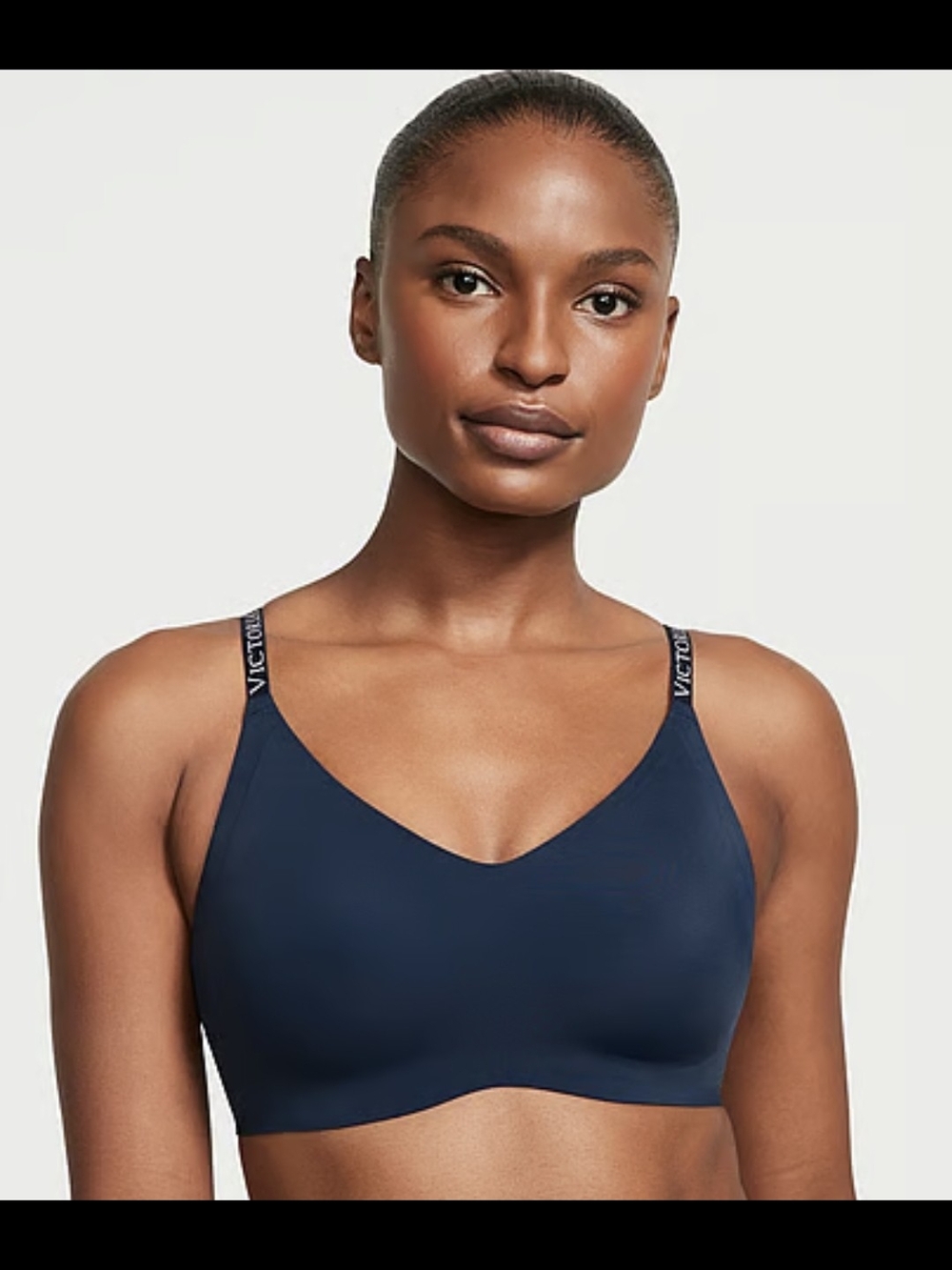 Victoria's Secret Navy Wireless V-Neck Seamless Bra